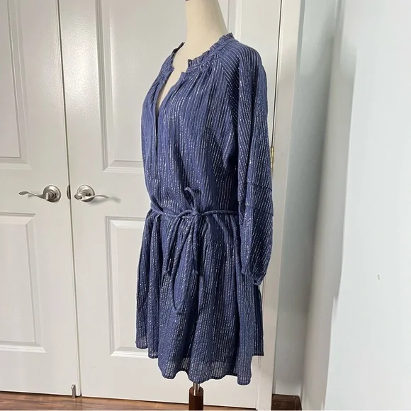 Apiece Apart Laguna mini dress in silver lurex stripes size M - Picture 6 of 13